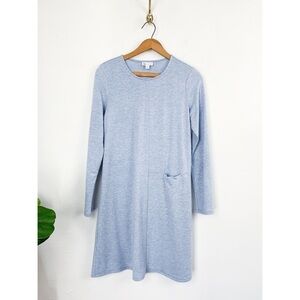 J. Jill Pure Jill Luxe Tencel Knit Blue Long Sleeve Mini Dress Sz XS